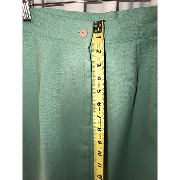 Vintage Wool Pencil Skirt Mint Green Robin’s Egg Blue Knee Length Lined Size M - Picture 8 of 9